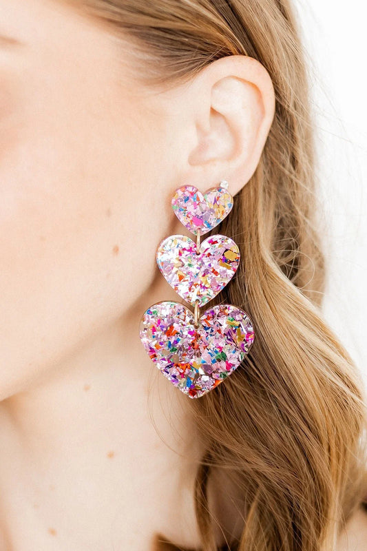 Linny Co. Penny - Pink Birthday Confetti Earrings