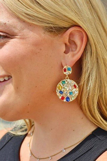 Linny Co. Cherie Circle Statement Earrings - Gold