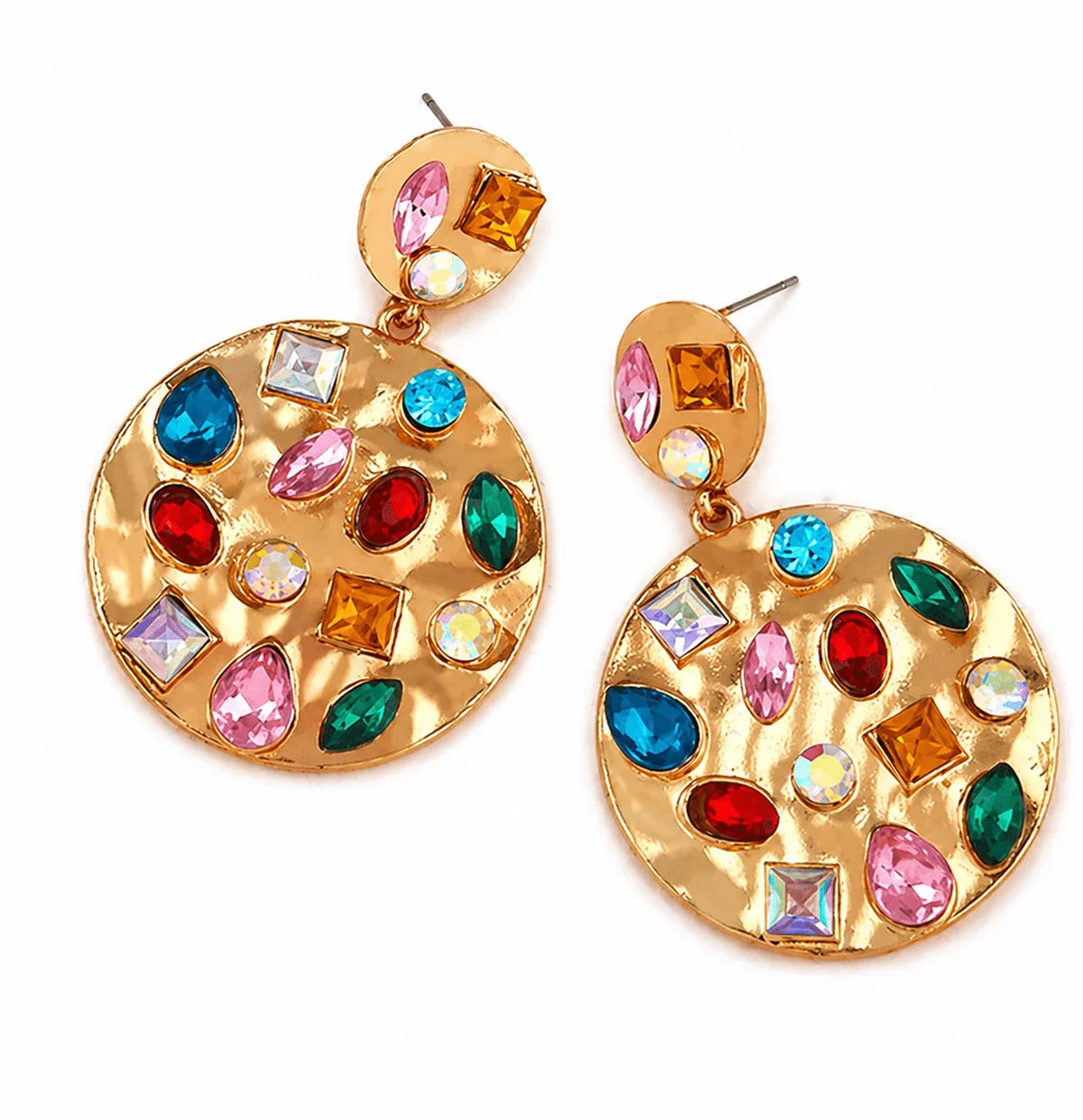 Linny Co. Cherie Circle Statement Earrings - Gold