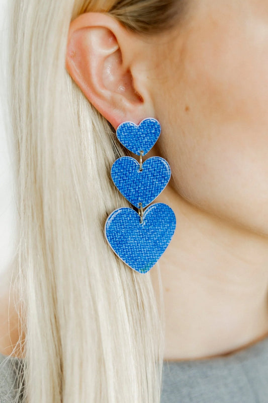 Linny Co. Penny Earrings - Denim